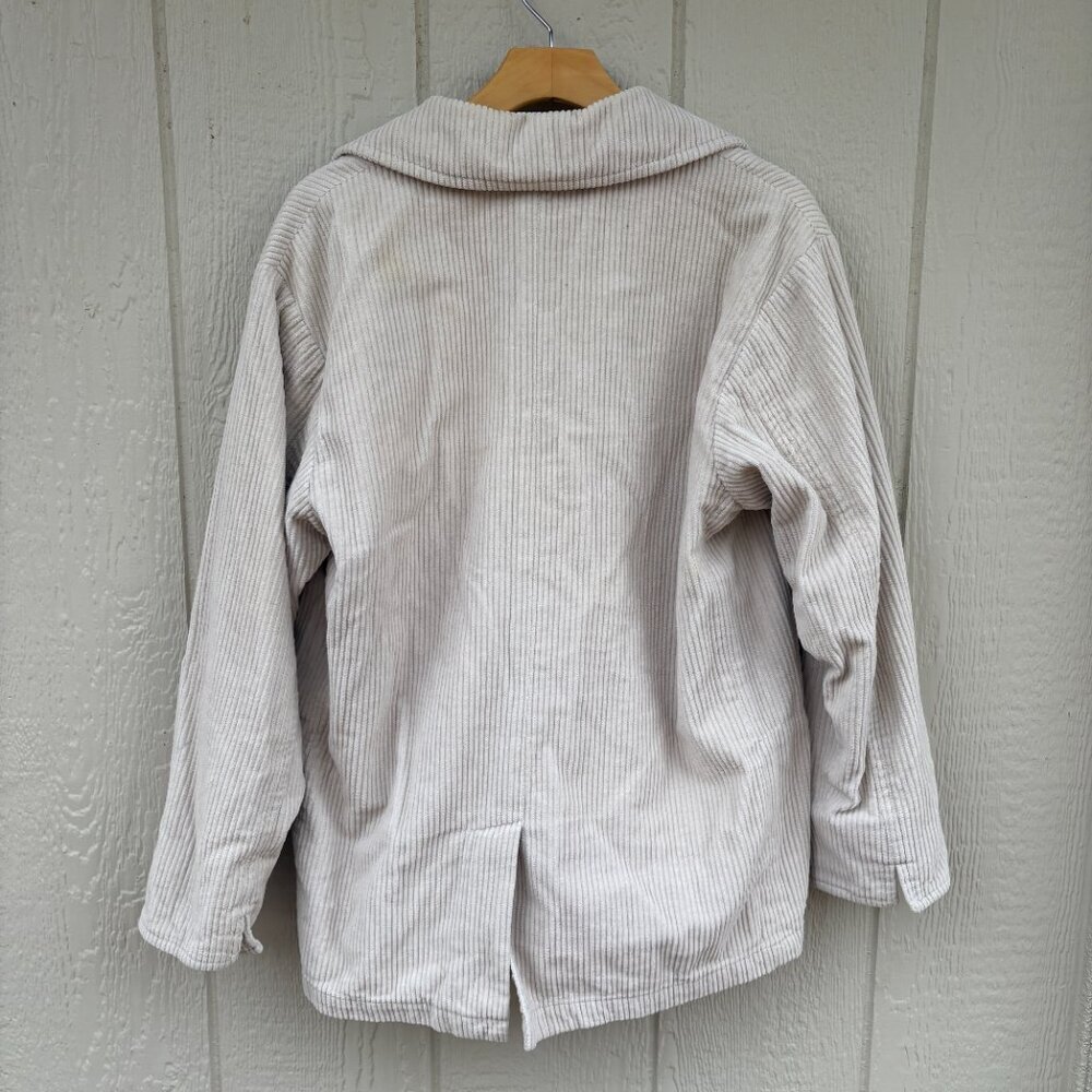 Vintage Eddie Bauer Corduroy Jacket Women's Petite Small Cream Barn Chore Lined - Picture 6 of 9
